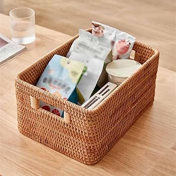 Amazon｜MJKQ9 収納ボックス ラタンバスケット 34*24*16cm 収納かご 籐